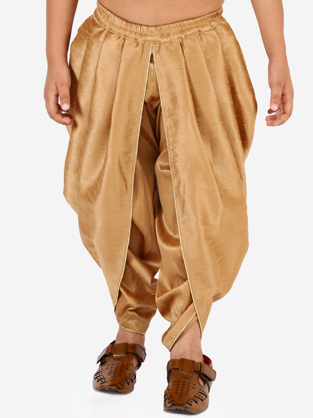 Boy's Rose Gold Silk Blend Dhoti - Vastramay Boys