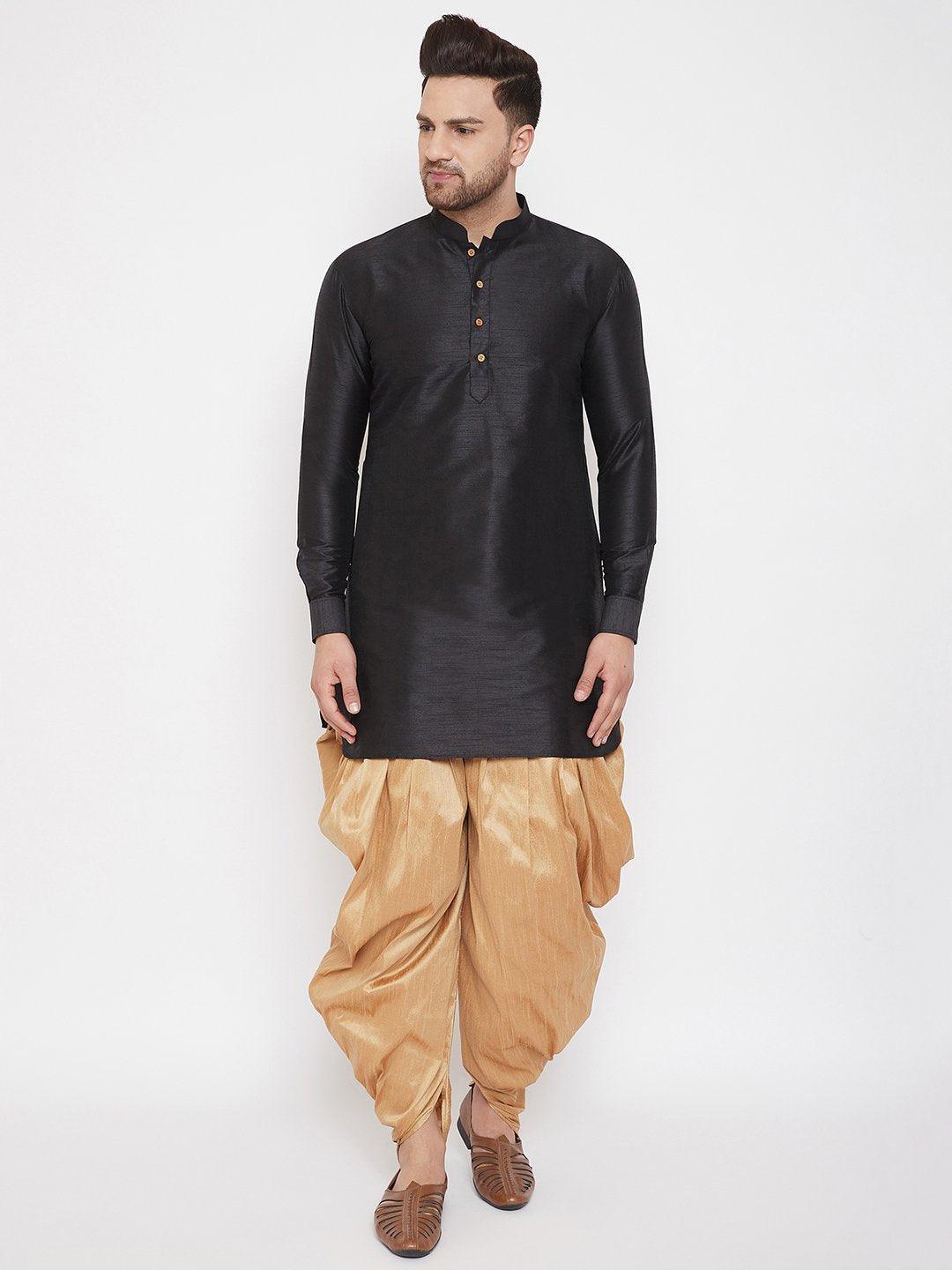 Men's Rose Gold Cowl Dhoti - Vastramay - Indiakreations