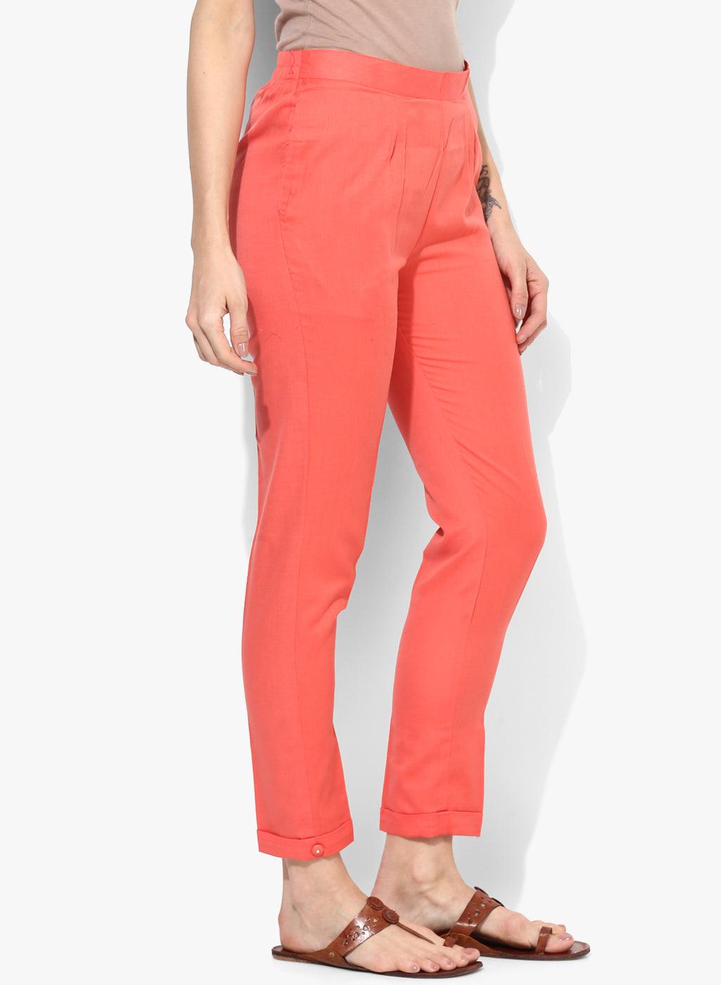 Women's Pleat-Front Trousers with Insert Pockets - NOZ2TOZ - Indiakreations