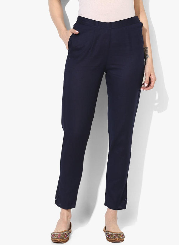 Women's Ankle-Length Relaxed Fit Pants - Noz2Toz - Indiakreations