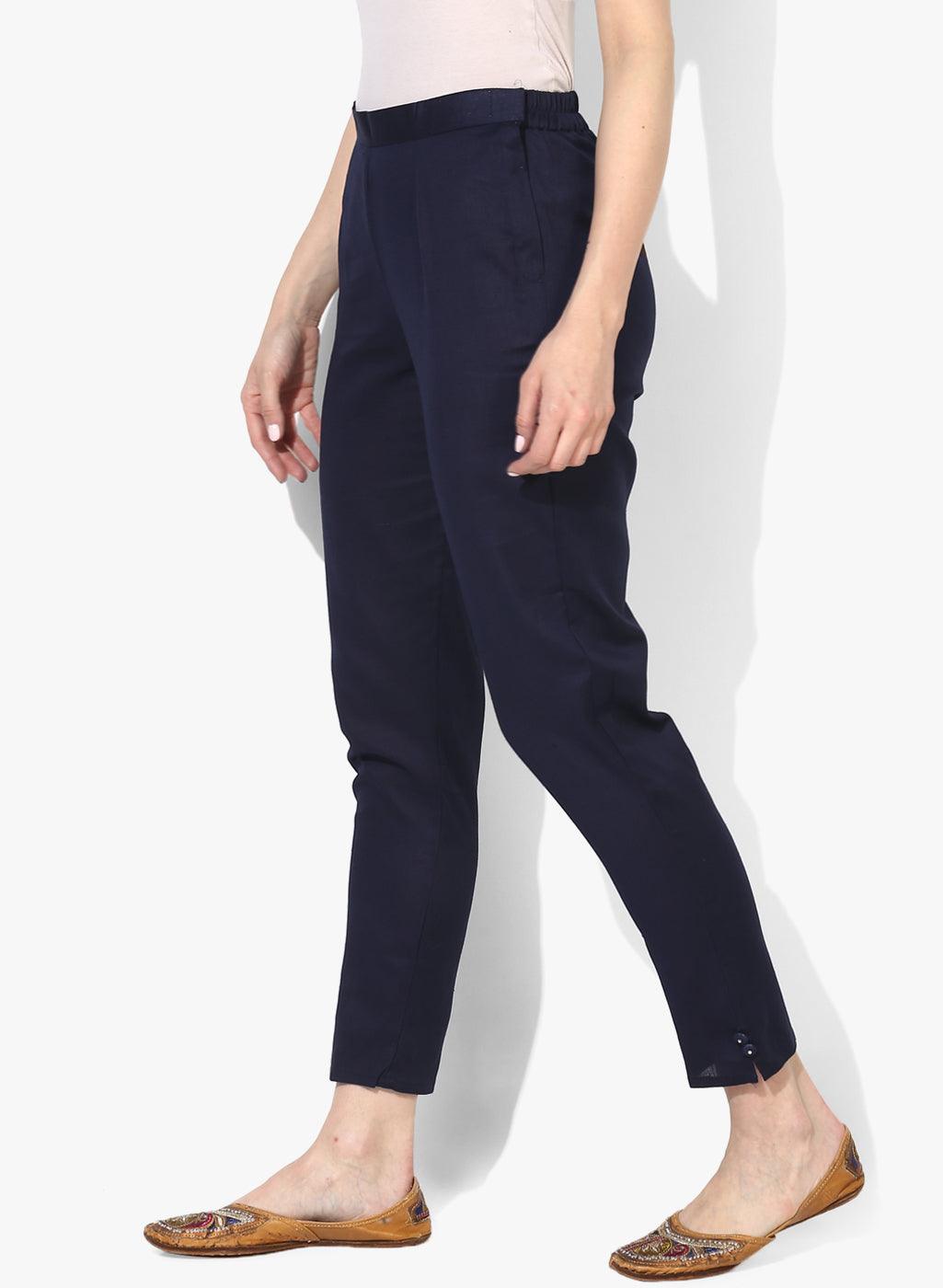 Women's Ankle-Length Relaxed Fit Pants - Noz2Toz - Indiakreations