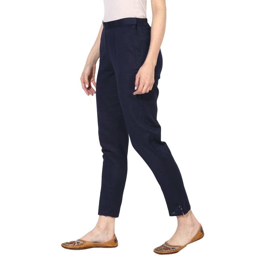 Women's Ankle-Length Relaxed Fit Pants - Noz2Toz - Indiakreations