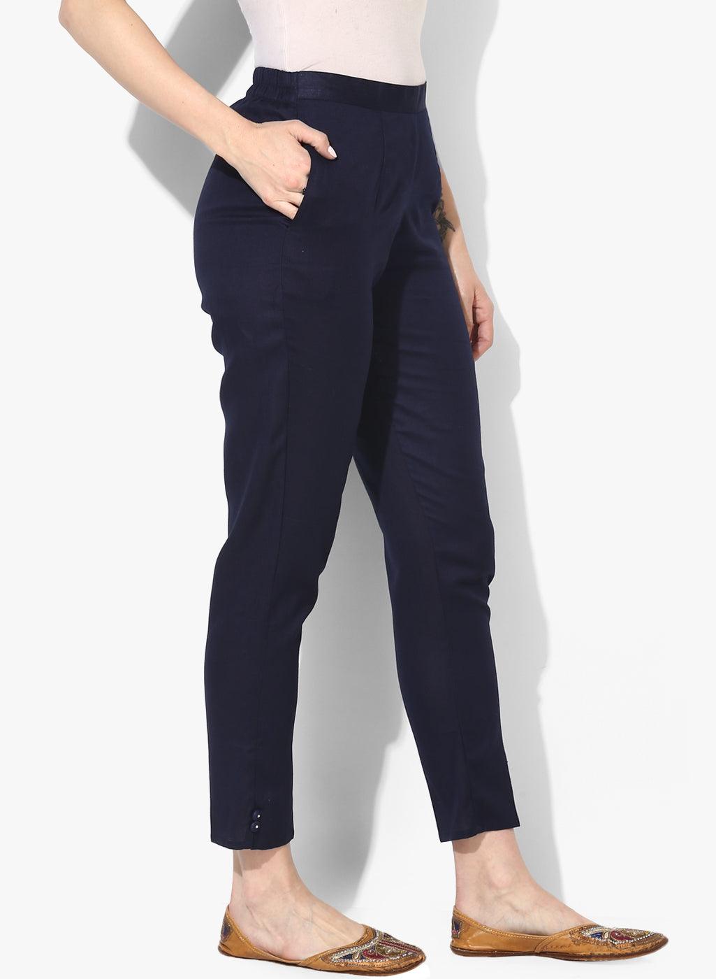 Women's Ankle-Length Relaxed Fit Pants - Noz2Toz - Indiakreations