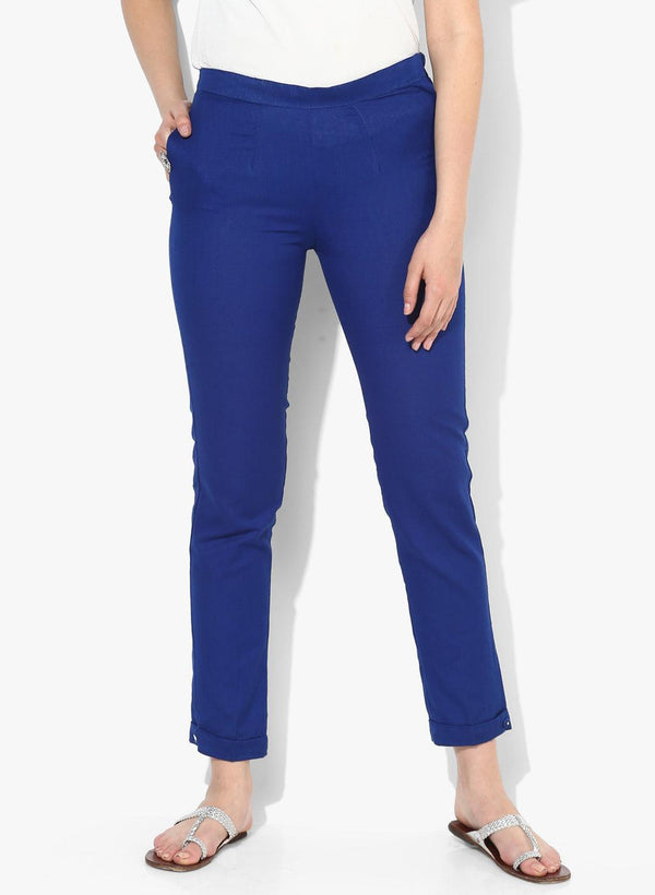 Women's Ankle-Length Relaxed Fit Trousers - Noz2Toz - Indiakreations