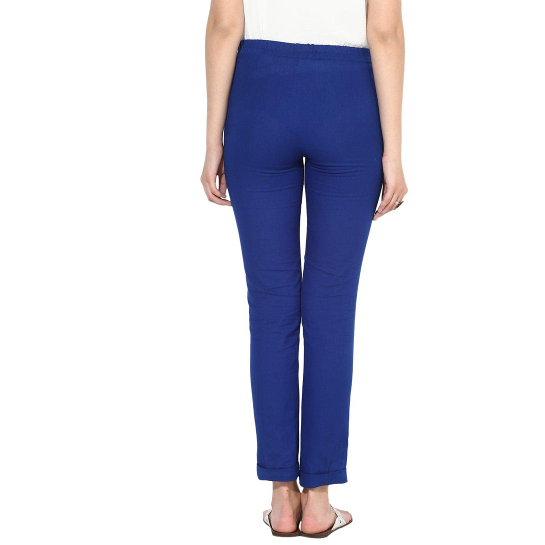 Women's Ankle-Length Relaxed Fit Trousers - Noz2Toz - Indiakreations