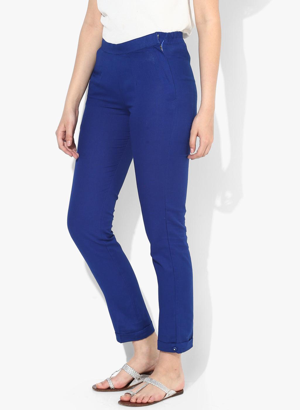 Women's Ankle-Length Relaxed Fit Trousers - Noz2Toz - Indiakreations