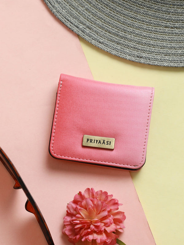 Women's Peach Ombre Solid Two Fold Wallet - Priyaasi