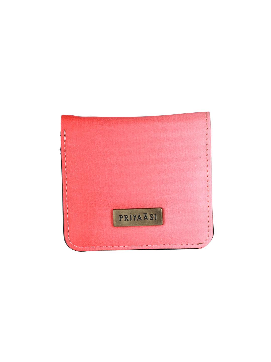Women's Peach Ombre Solid Two Fold Wallet - Priyaasi - Indiakreations