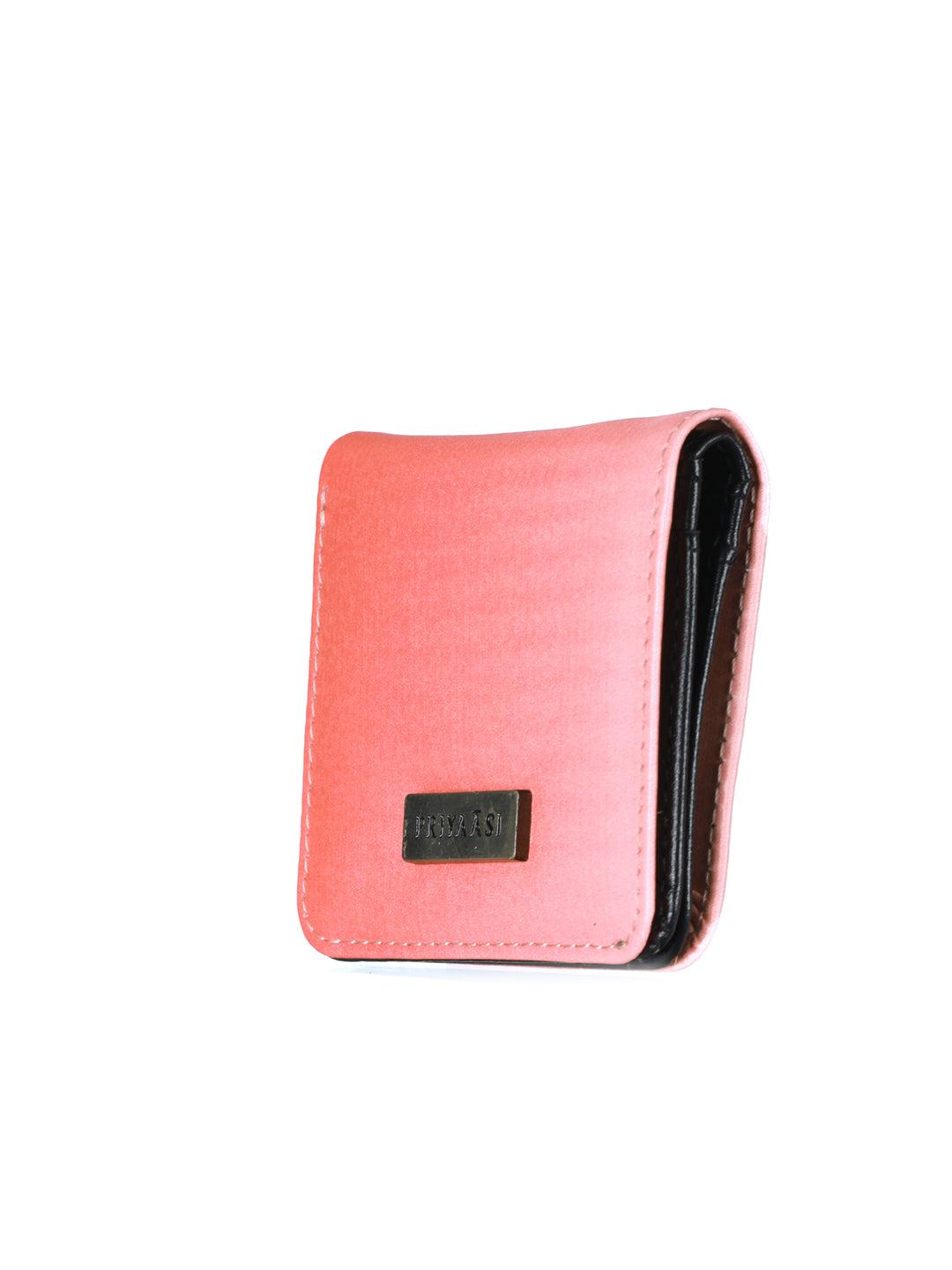 Women's Peach Ombre Solid Two Fold Wallet - Priyaasi - Indiakreations