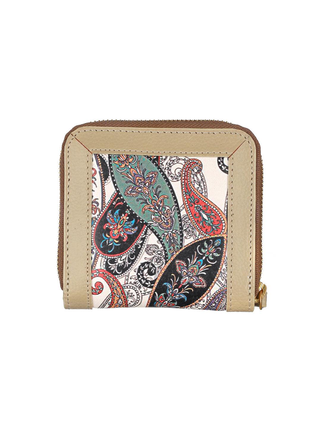 Women's Paisley Kalamkari Floral Mini Wallet - Priyaasi - Indiakreations