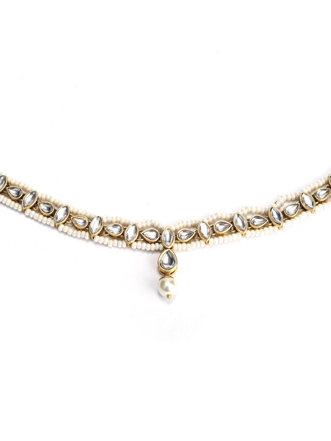 Women's Kundan Beads Pearl Gold Plated Waistband - Priyaasi - Indiakreations