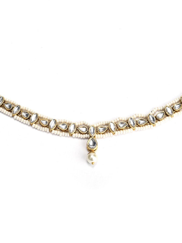 Women's Kundan Beads Pearl Gold Plated Waistband - Priyaasi - Indiakreations