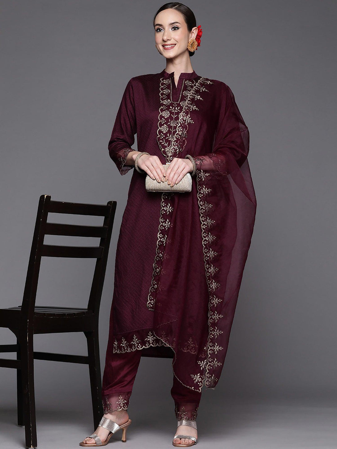 Women's Purple Designer Kurta Set - Dwija Fashion - Indiakreations