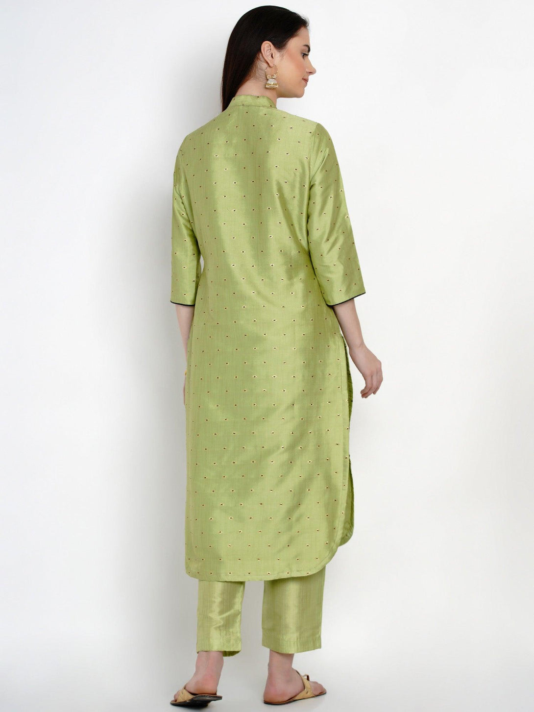 Women's Green Polyester Kurta set - Women Republic - Indiakreations