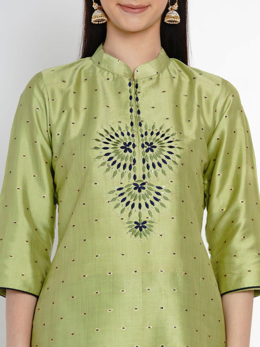 Women's Green Polyester Kurta set - Women Republic - Indiakreations