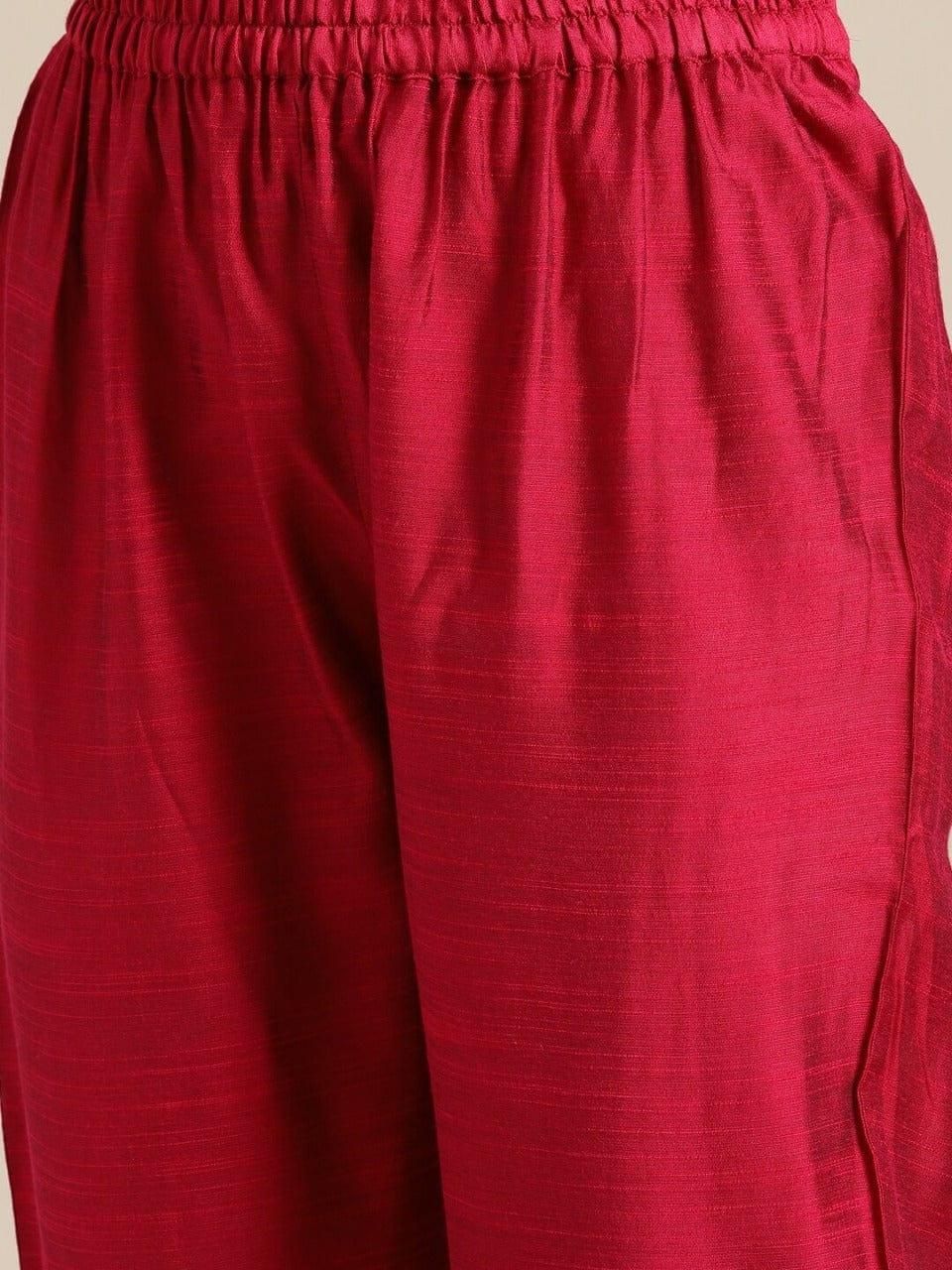 Varanga Red Kurta with Trousers - Indiakreations