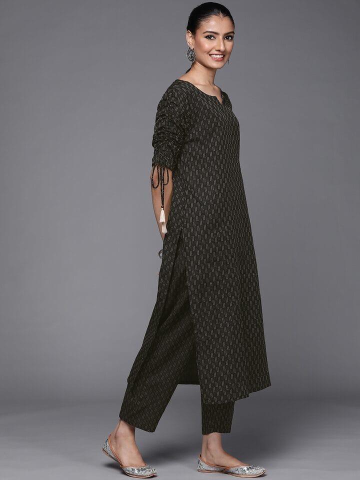 KSUT Women Black Kurta with Trousers - Indiakreations