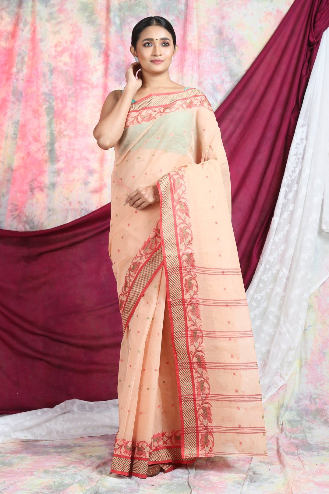 Women's Handwoven Cotton Tant Saree - Arhi