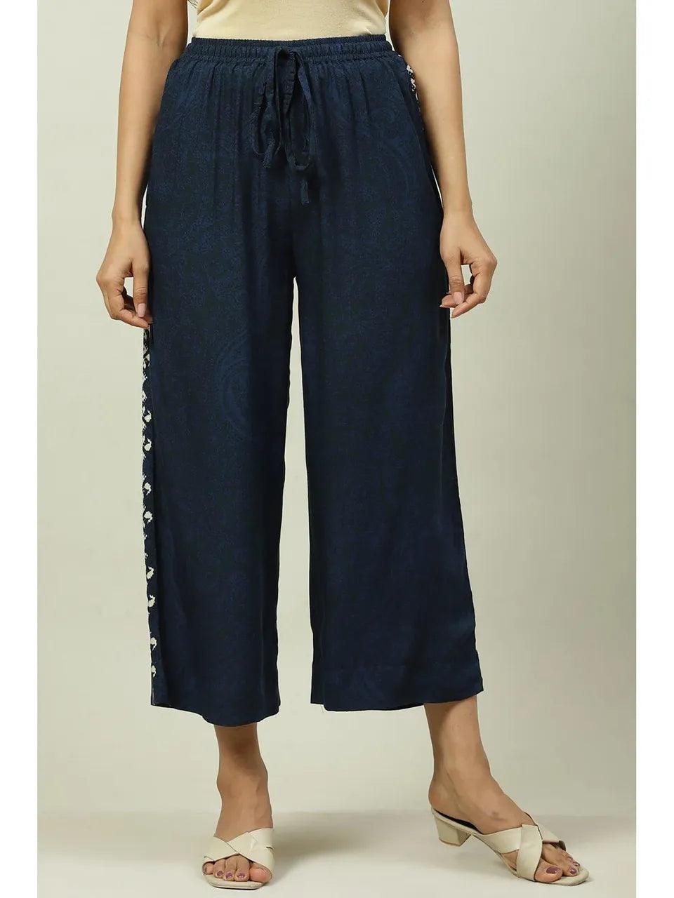 Women's Indigo Relaxed Palazzo - BIBA - Indiakreations