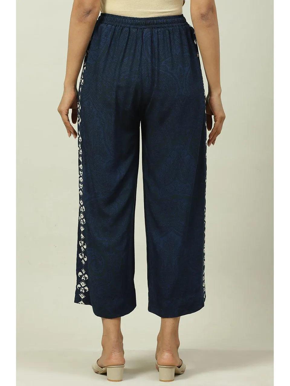 Women's Indigo Relaxed Palazzo - BIBA - Indiakreations