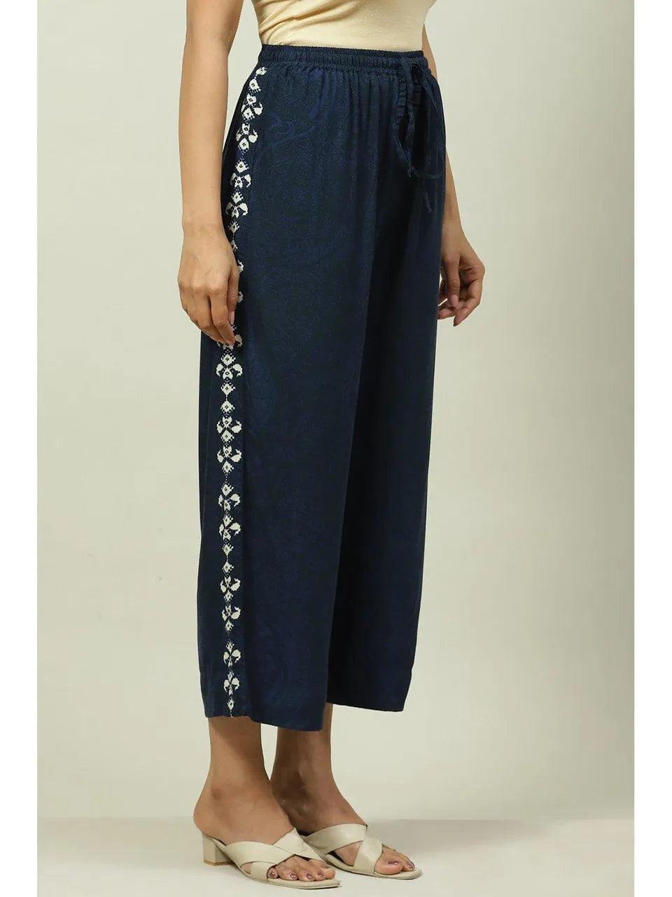 Women's Indigo Relaxed Palazzo - BIBA - Indiakreations