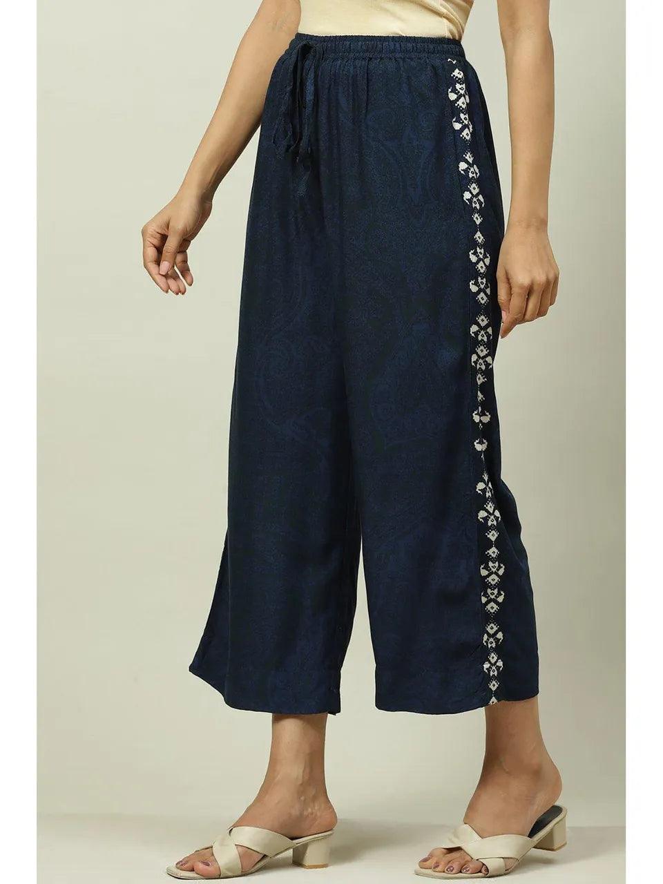 Women's Indigo Relaxed Palazzo - BIBA - Indiakreations