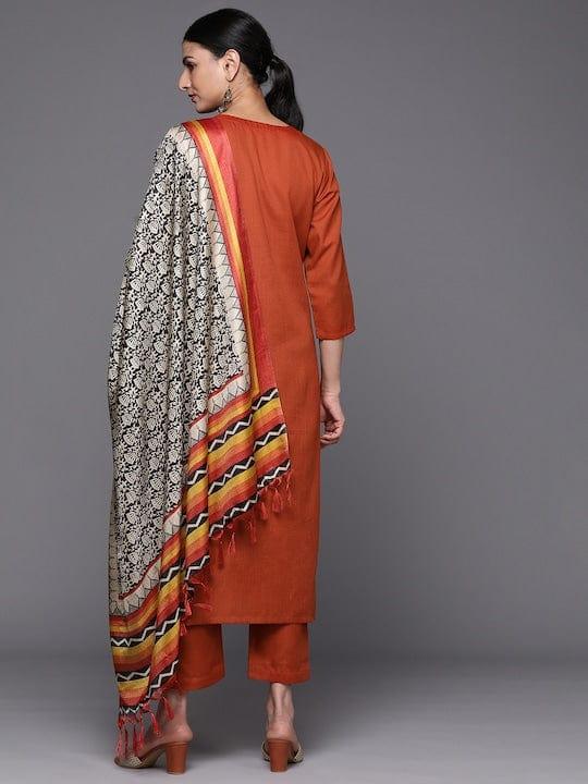 Varanga Women Floral Embroidered Gotta Patti Kurta with Trousers & With Dupatta - Indiakreations