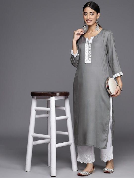 Varanga Yoke Design Thread Work Kurta - Indiakreations