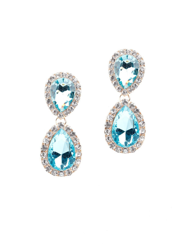 Women's Beautiful Sky Blue Statement Drop Earrings - Odette