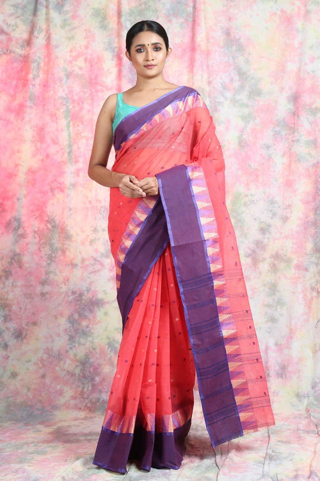 Women's Handwoven Cotton Tant Saree - Arhi