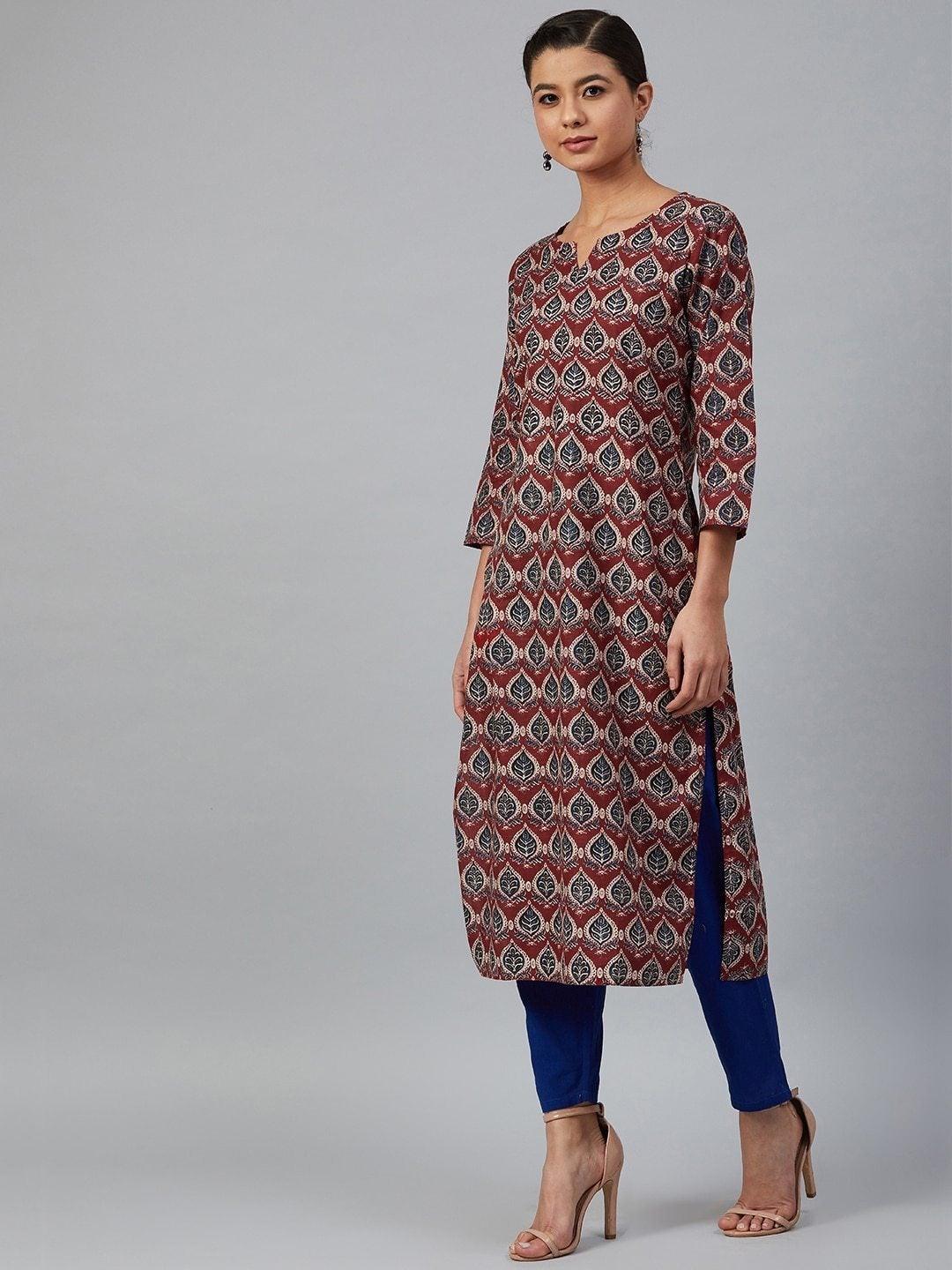 Women's Printed Straight Kurta - Meeranshi - Indiakreations