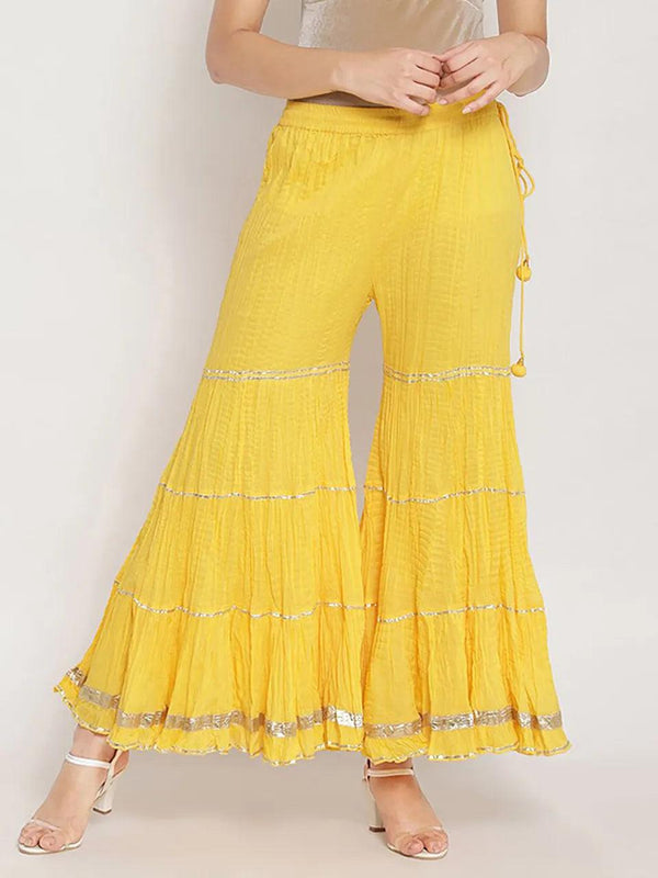 Women's Yellow Gota Work Salwar - BIBA - Indiakreations