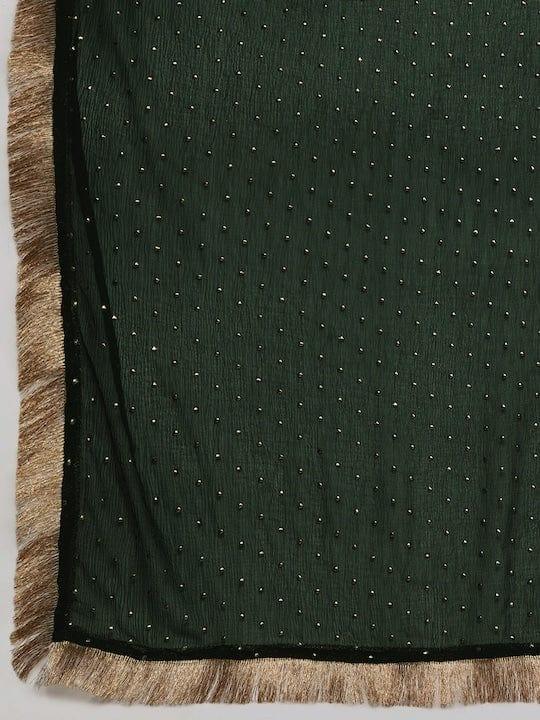 Varanga Women Green Kurta with Trousers & With Dupatta - Indiakreations