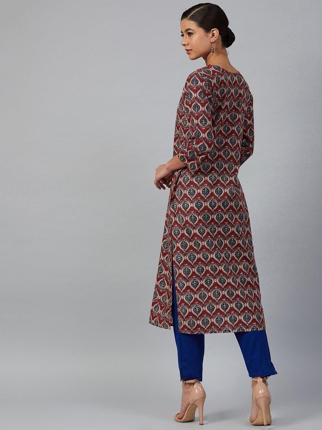 Women's Printed Straight Kurta - Meeranshi - Indiakreations