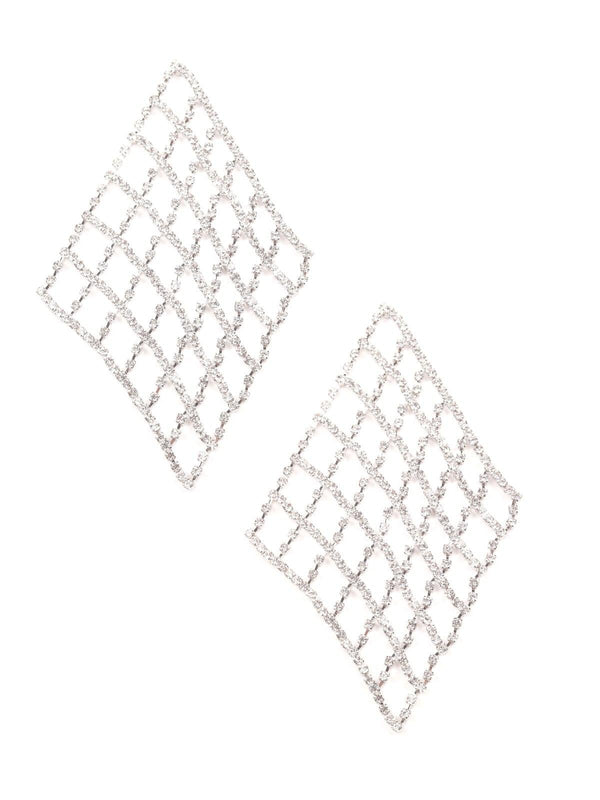 Women's Diamond Shaped Studded Earring. - Odette