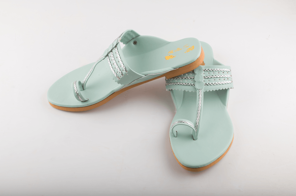 Women's Mint Kolhapuris - The Shoe Tales - Indiakreations