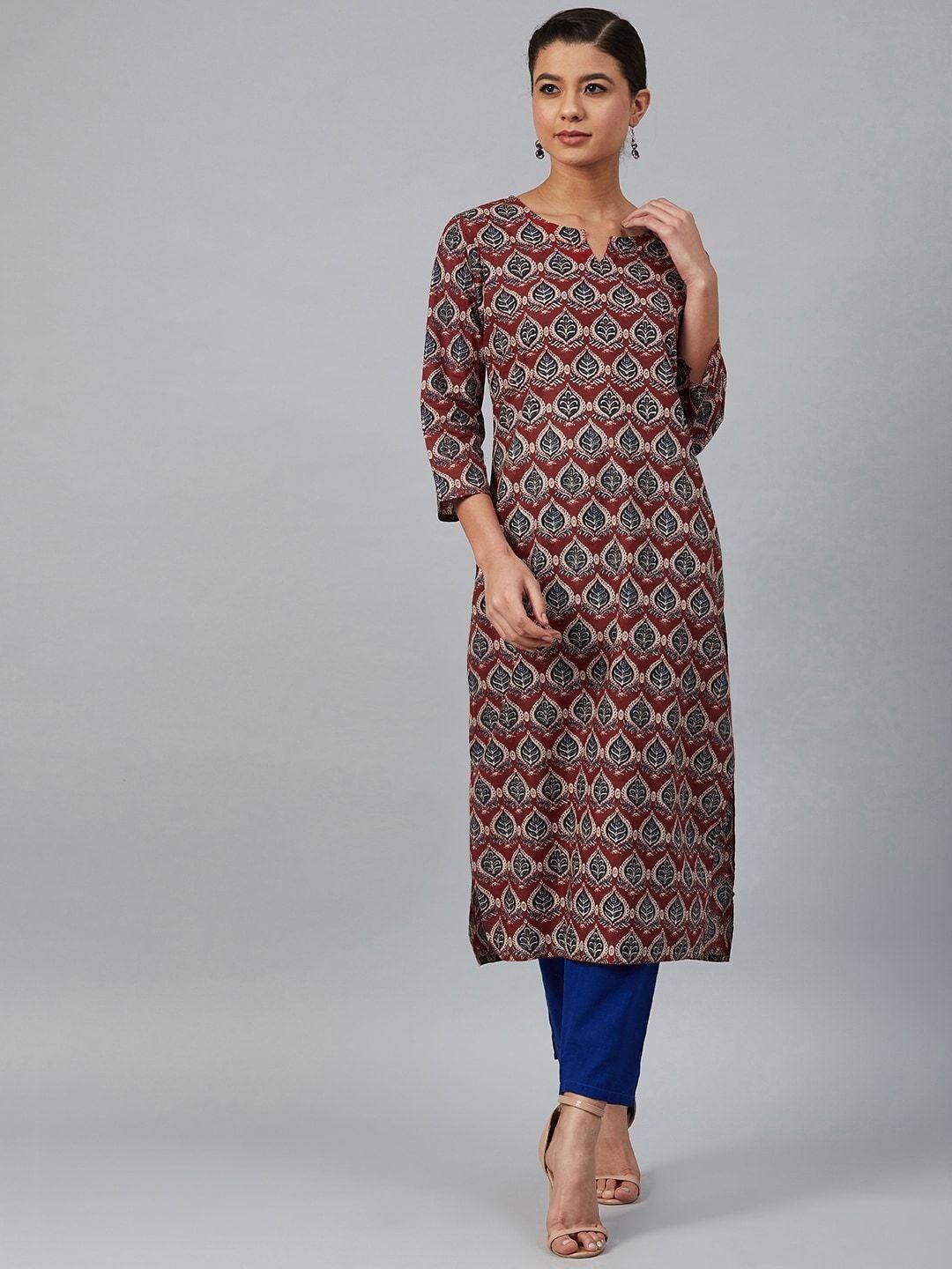 Women's Printed Straight Kurta - Meeranshi - Indiakreations