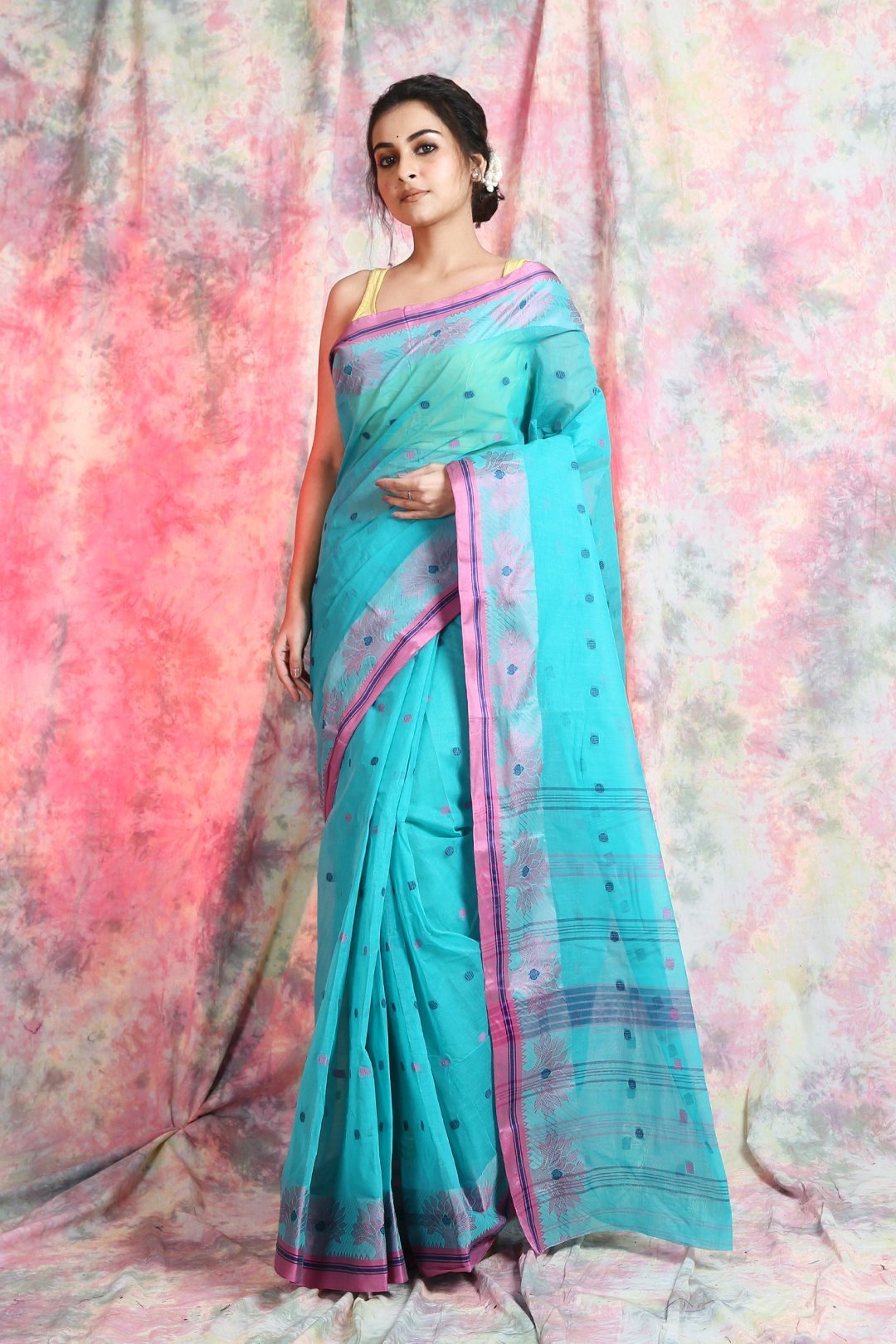 Women's Handwoven Cotton Tant Saree - Arhi