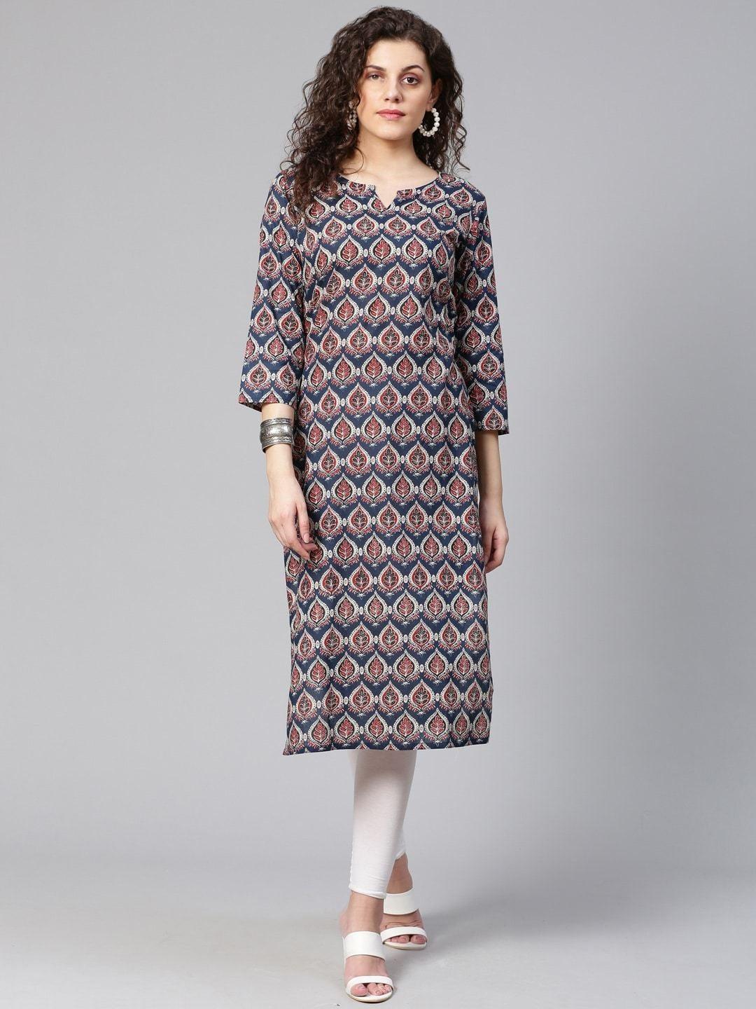 Women's Printed Straight Kurta - Meeranshi - Indiakreations