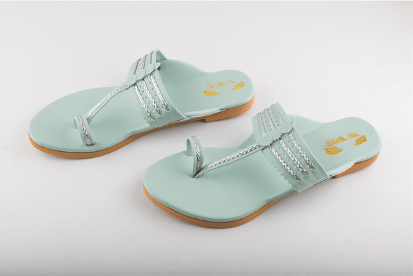 Women's Mint Kolhapuris - The Shoe Tales - Indiakreations