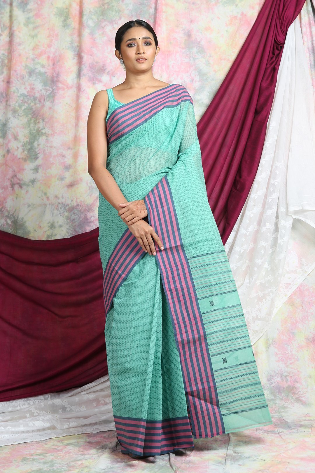 Women's Handwoven Cotton Tant Saree - Arhi