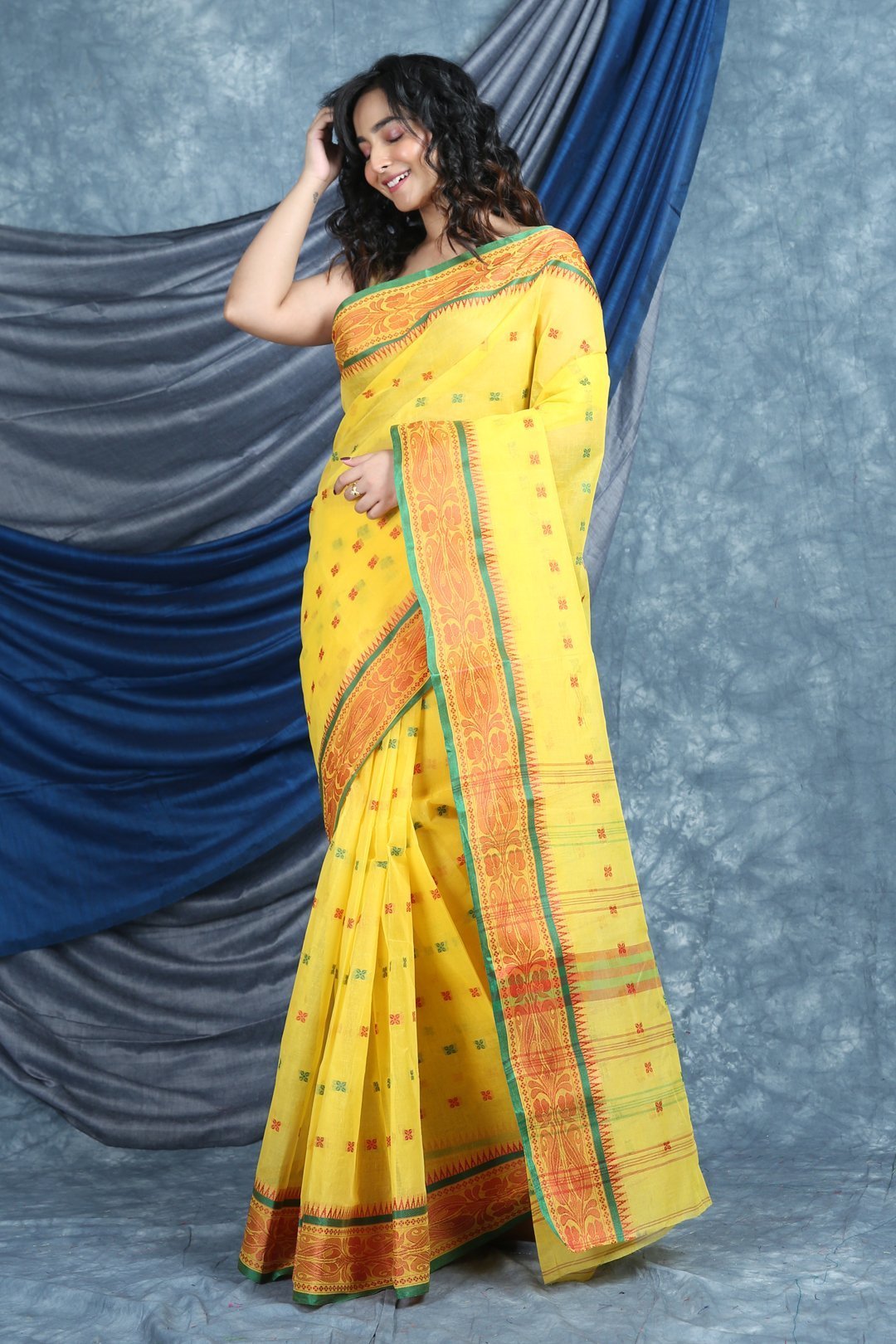 Women's Handwoven Cotton Tant Saree - Arhi