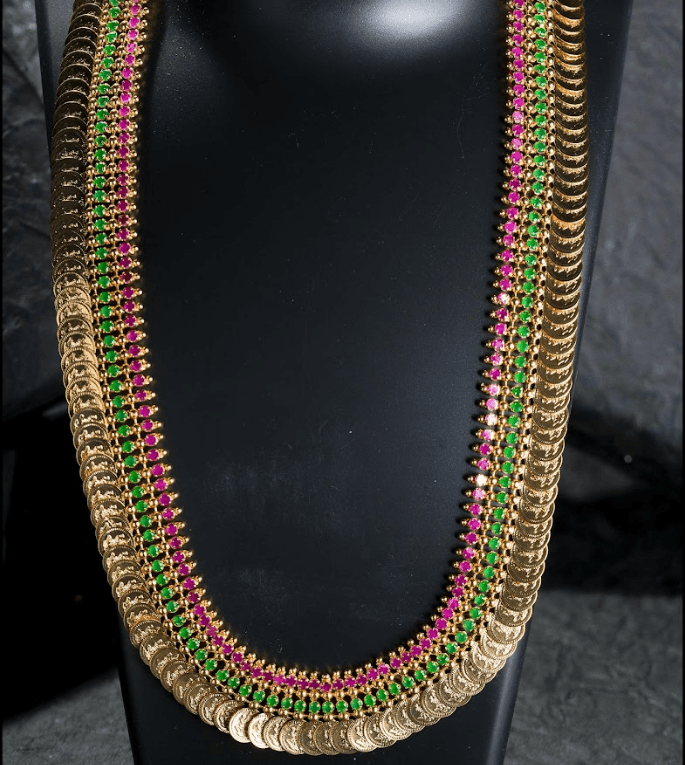 Women's Kasula Long Chain Gold Plated - Alankara - Indiakreations