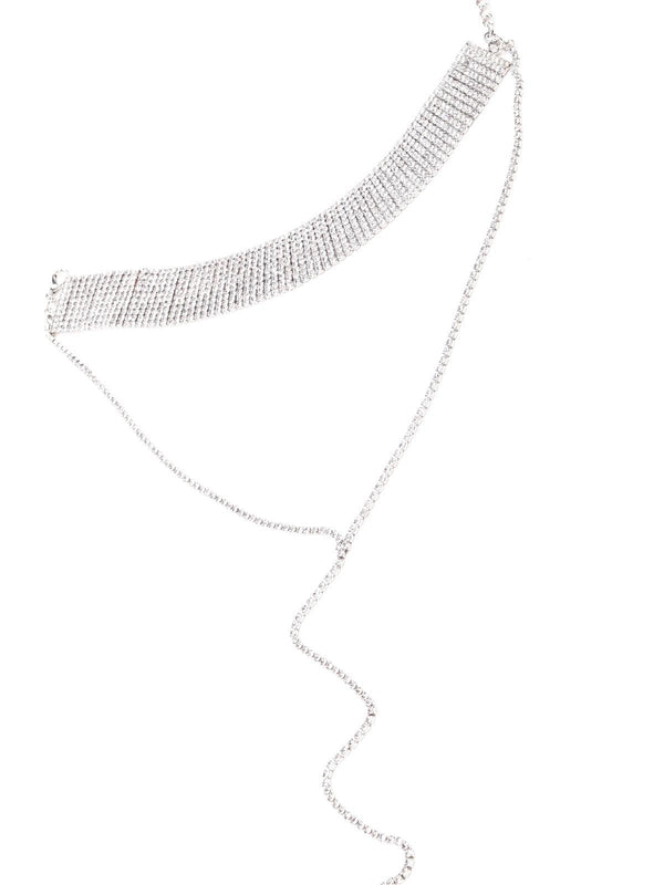 Women's Gorgeous Silver-Studded Statement Necklace - Odette