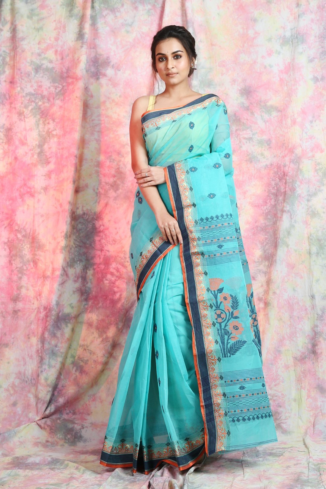 Women's Handwoven Cotton Tant Saree - Arhi