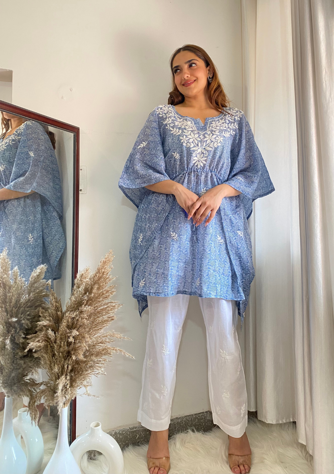 Amani Kaftan Set in blue colour