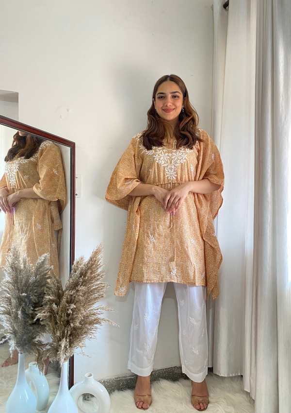 Amani Kaftan Set in beige colour