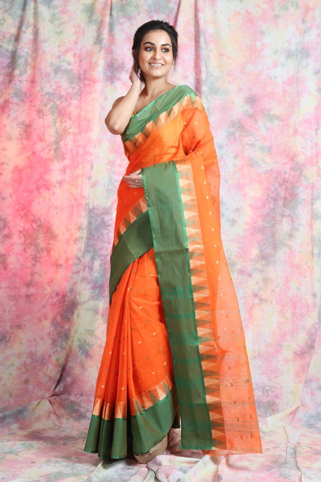 Women's Handwoven Cotton Tant Saree - Arhi