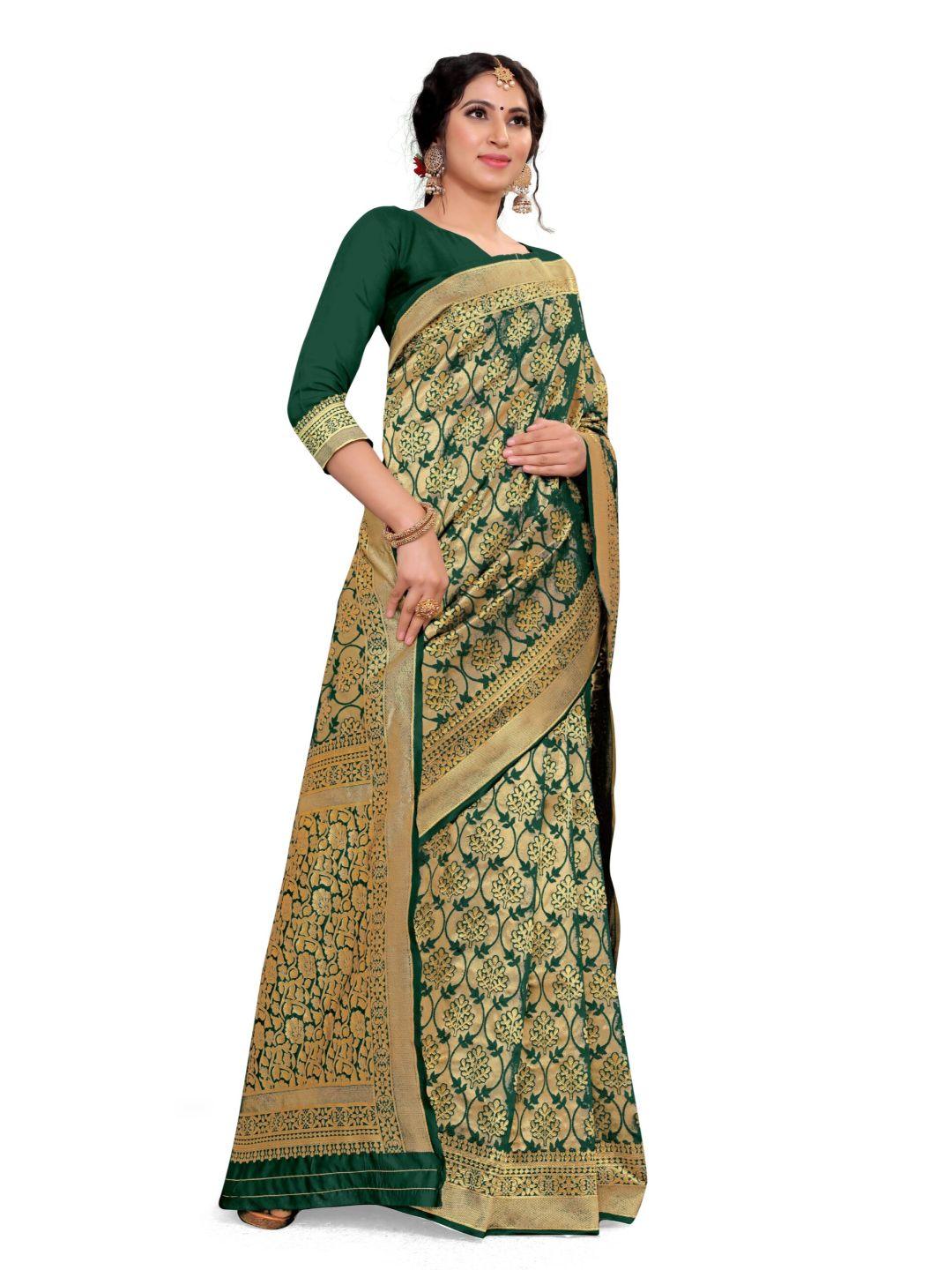 Women's Mint Green Art Silk With Blouse Piece Pack Of 1 - Rujave - Indiakreations