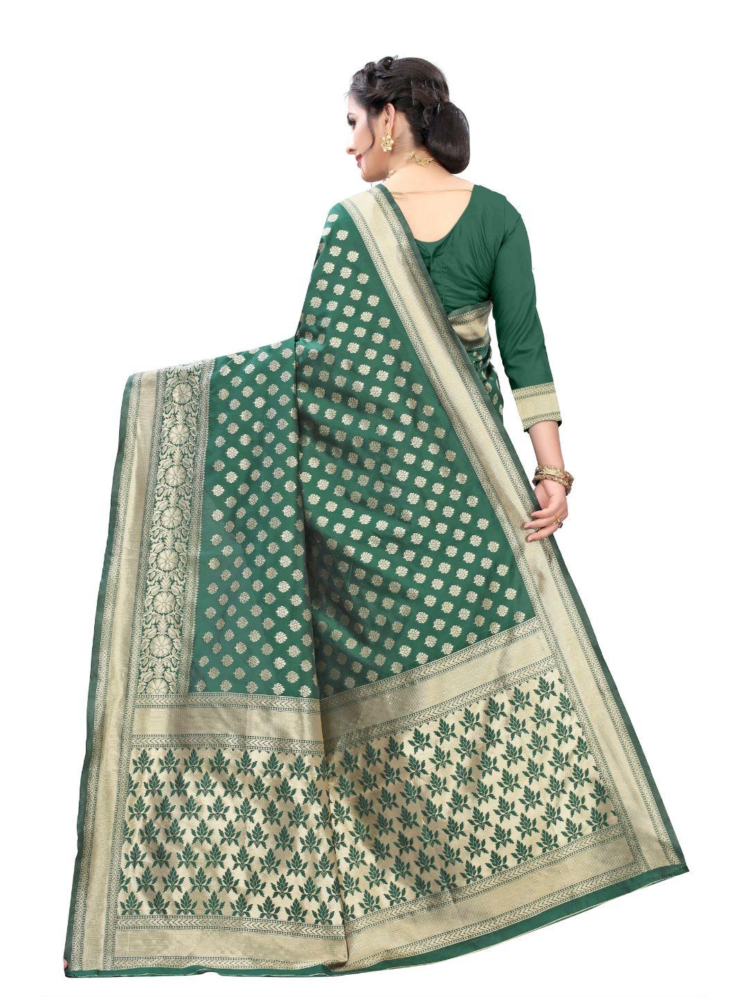 Women's Mint Green Art Silk With Blouse Piece Pack Of 1 - Rujave - Indiakreations